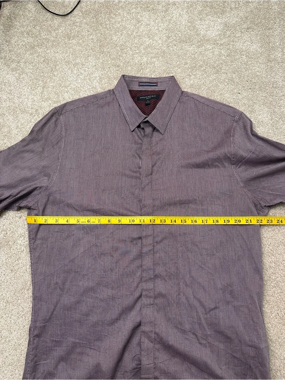 Banana Republic Men's Long-Sleeve Button-Up Shirt - Burgundy Stripe